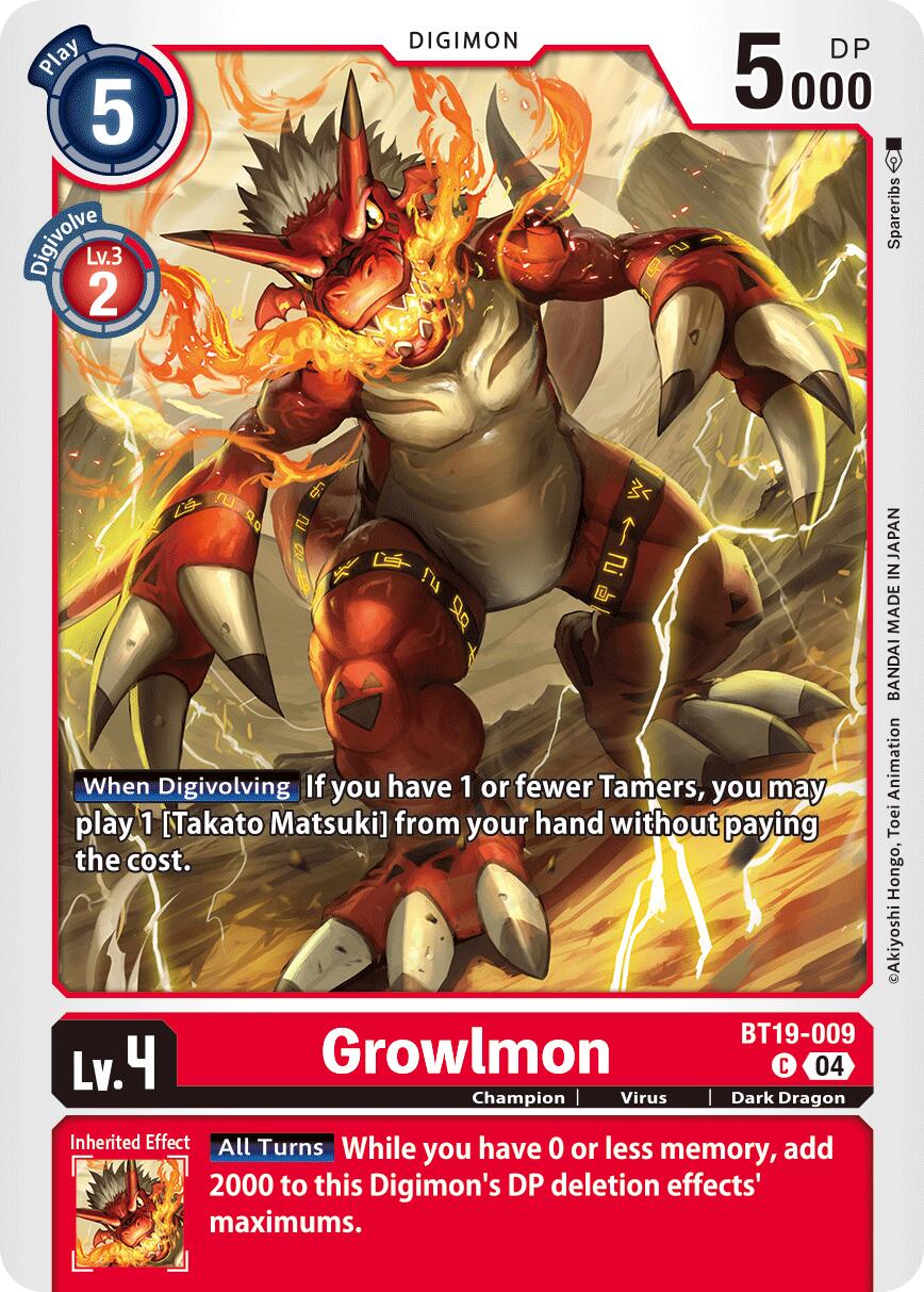 Growlmon [BT19-009] [Release Special Booster Ver.2.5] | Anubis Games and Hobby