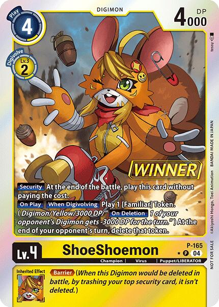 ShoeShoemon [P-165] (Store Tournament 2025 Vo.1 Winner Pack) [Promotional Cards] | Anubis Games and Hobby