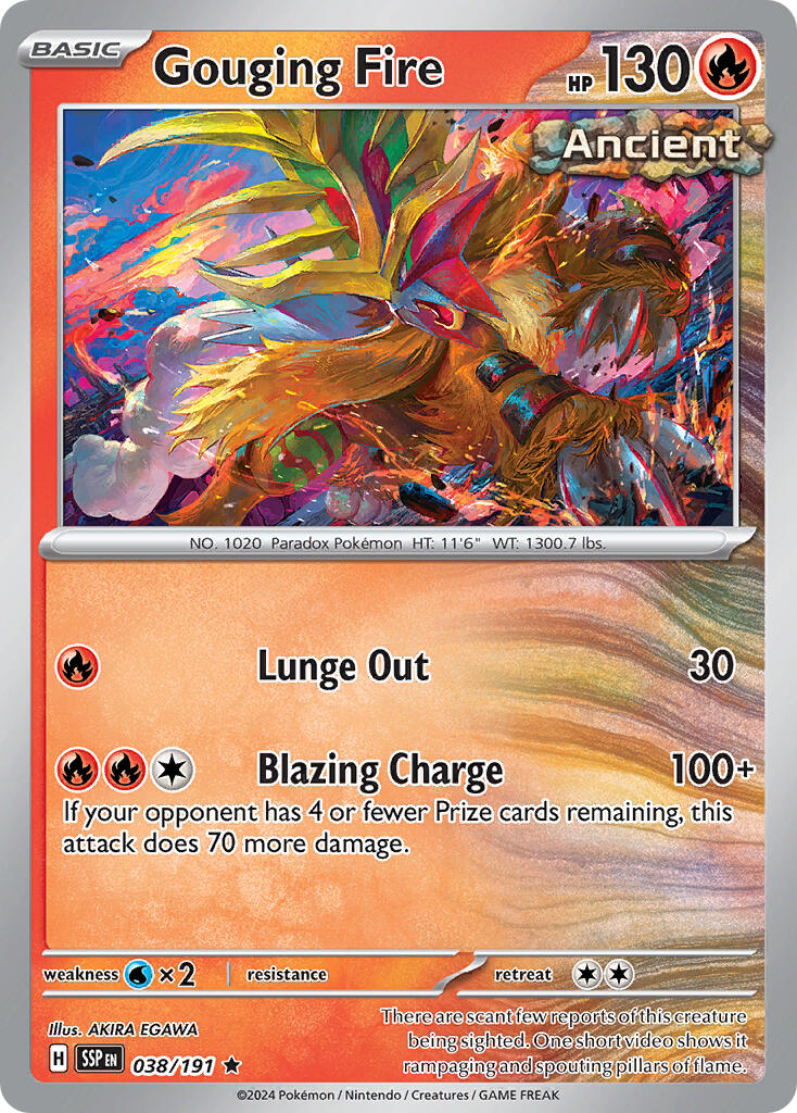 Gouging Fire (038/191) (Theme Deck Exclusive) [Scarlet & Violet: Surging Sparks] | Anubis Games and Hobby