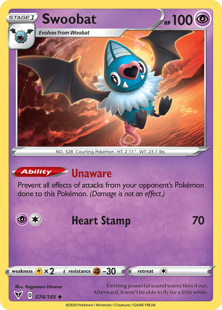 Swoobat (074/185) [Sword & Shield: Vivid Voltage] | Anubis Games and Hobby