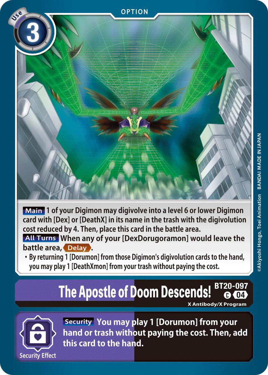 The Apostle of Doom Descends! [BT20-097] [Release Special Booster Ver.2.5] | Anubis Games and Hobby