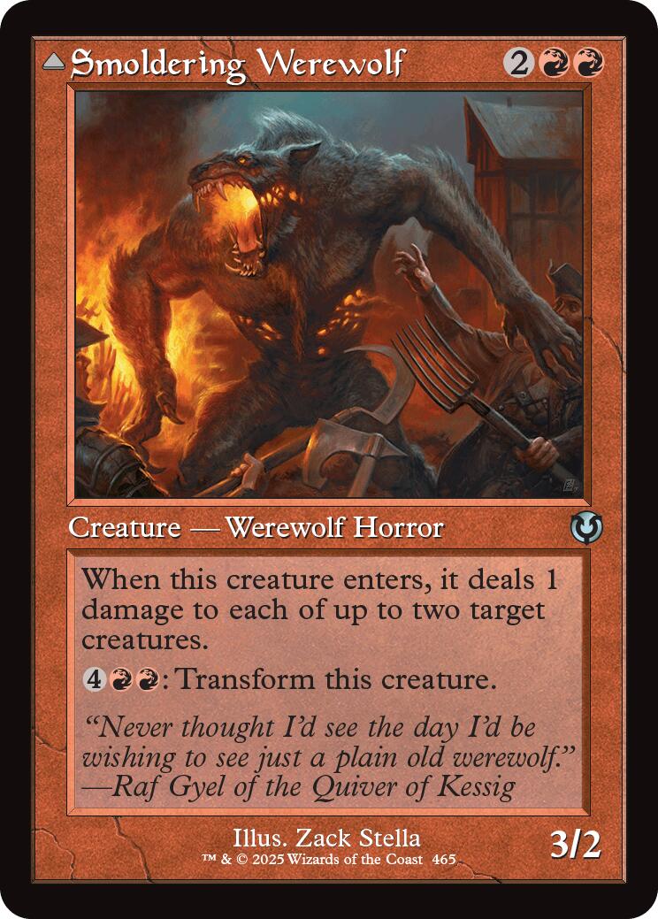 Smoldering Werewolf // Erupting Dreadwolf (Retro Frame) [Innistrad Remastered] | Anubis Games and Hobby