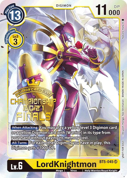 LordKnightmon [BT5-045] (2021 Championship Finals Event Pack Alt-Art Gold Stamp Set) [Battle of Omni Promos] | Anubis Games and Hobby