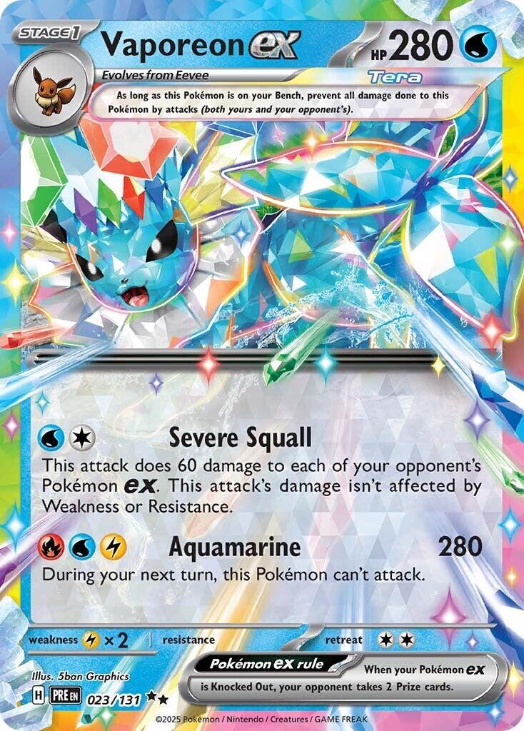 Vaporeon ex (023/131) [Scarlet & Violet: Prismatic Evolutions] | Anubis Games and Hobby