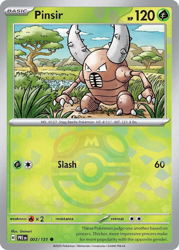 Pinsir (003/131) (Master Ball Pattern) [Scarlet & Violet: Prismatic Evolutions] | Anubis Games and Hobby