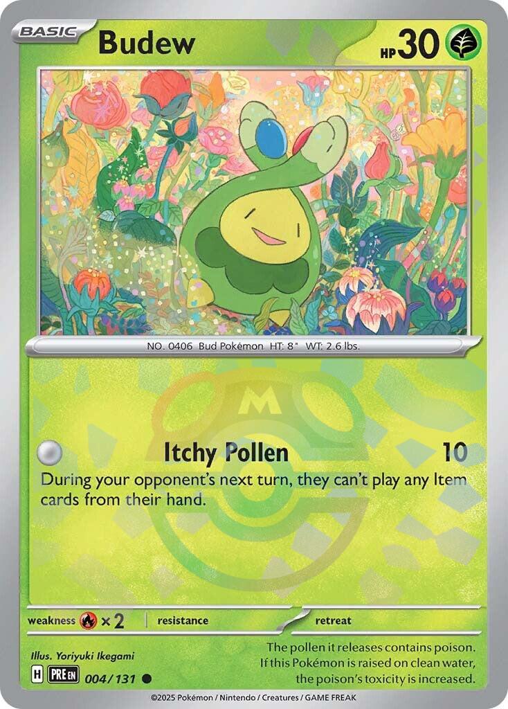 Budew (004/131) (Master Ball Pattern) [Scarlet & Violet: Prismatic Evolutions] | Anubis Games and Hobby
