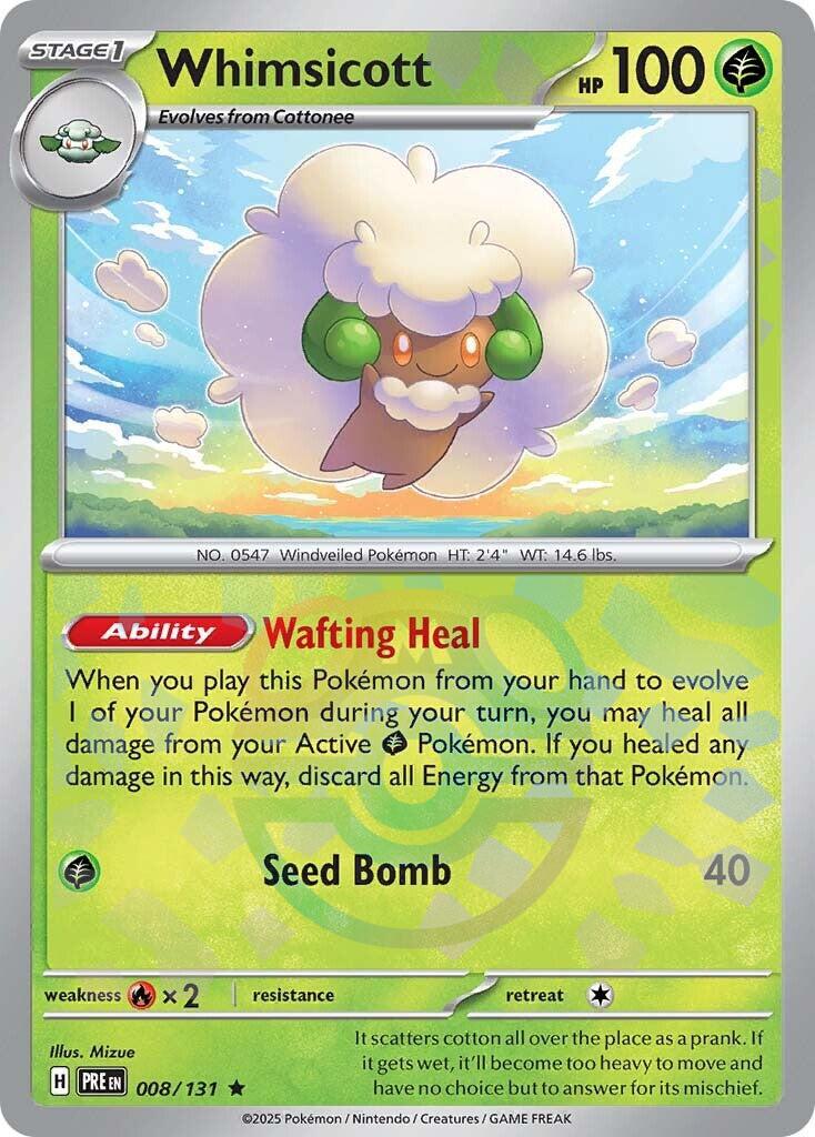 Whimsicott (008/131) (Master Ball Pattern) [Scarlet & Violet: Prismatic Evolutions] | Anubis Games and Hobby