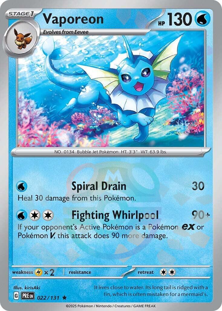 Vaporeon (022/131) (Master Ball Pattern) [Scarlet & Violet: Prismatic Evolutions] | Anubis Games and Hobby