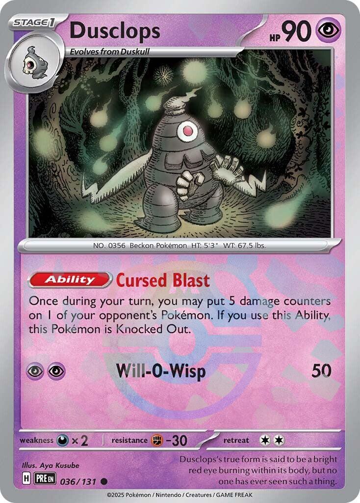 Dusclops (036/131) (Master Ball Pattern) [Scarlet & Violet: Prismatic Evolutions] | Anubis Games and Hobby