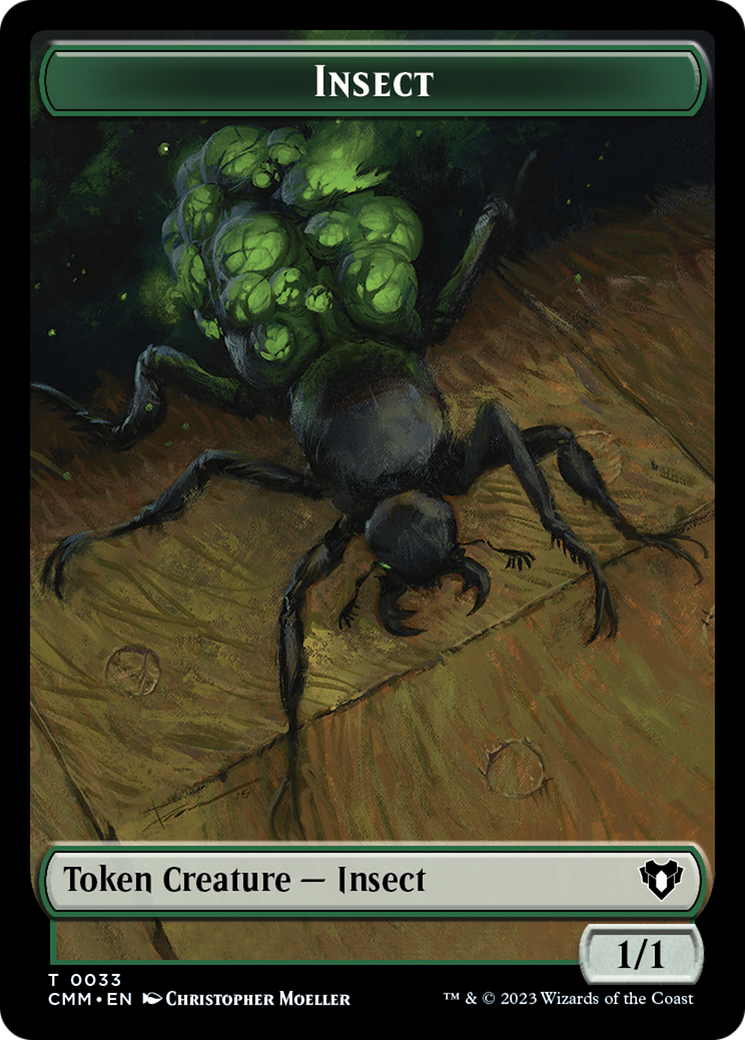 Spirit (0010) // Insect Double-Sided Token [Commander Masters Tokens] | Anubis Games and Hobby