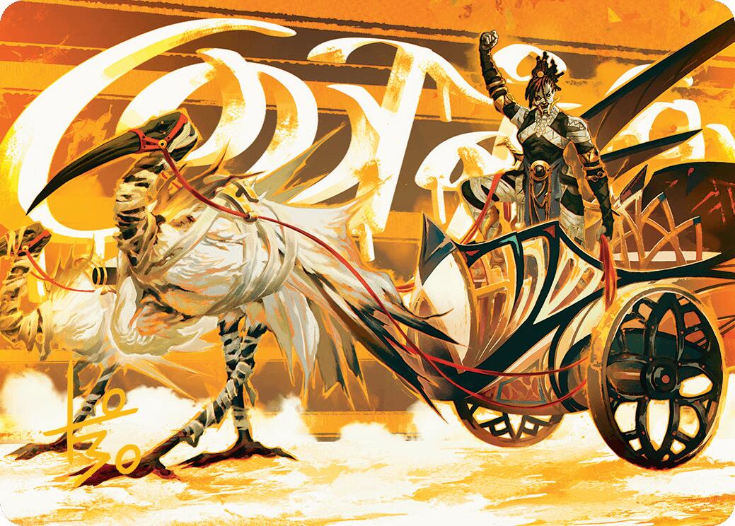 Skyseer's Chariot Art Card (Gold-Stamped Signature) [Aetherdrift Art Series] | Anubis Games and Hobby