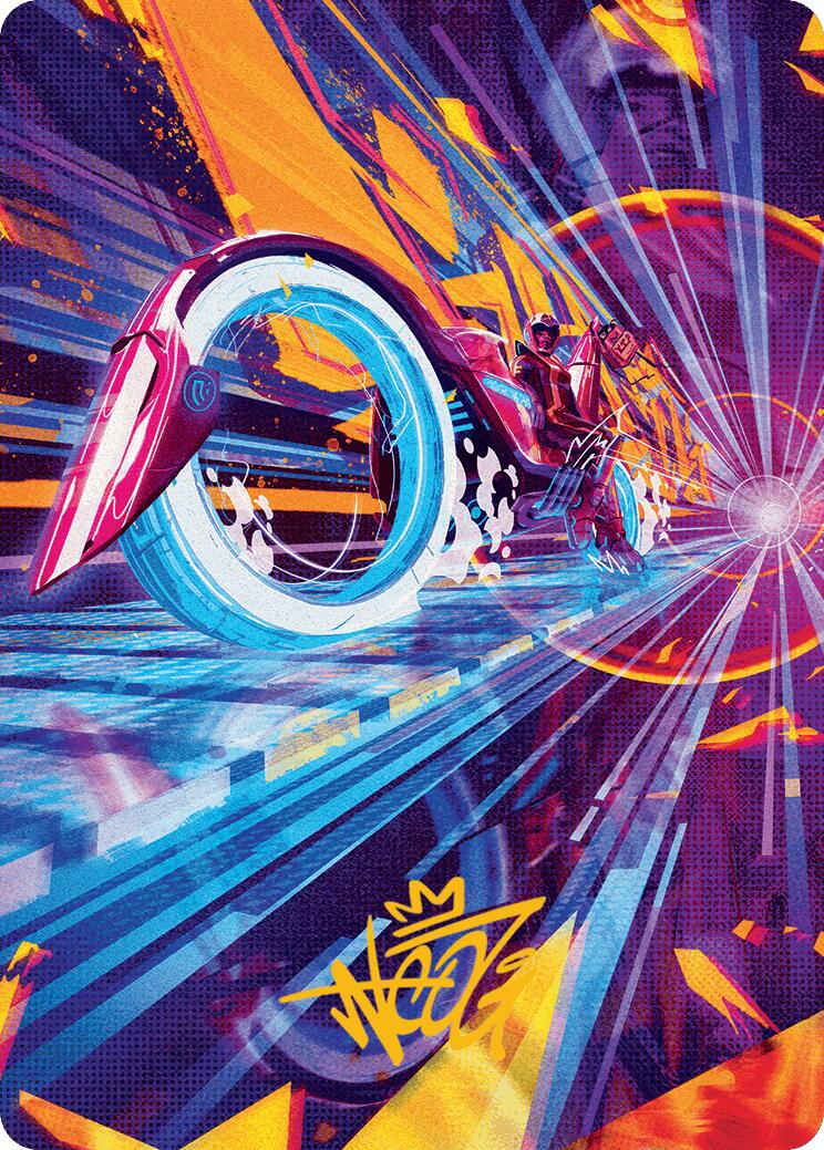 Spotcycle Scouter Art Card (Gold-Stamped Signature) [Aetherdrift Art Series] | Anubis Games and Hobby