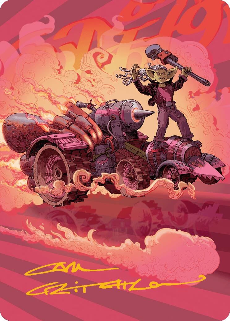 Burner Rocket Art Card (Gold-Stamped Signature) [Aetherdrift Art Series] | Anubis Games and Hobby