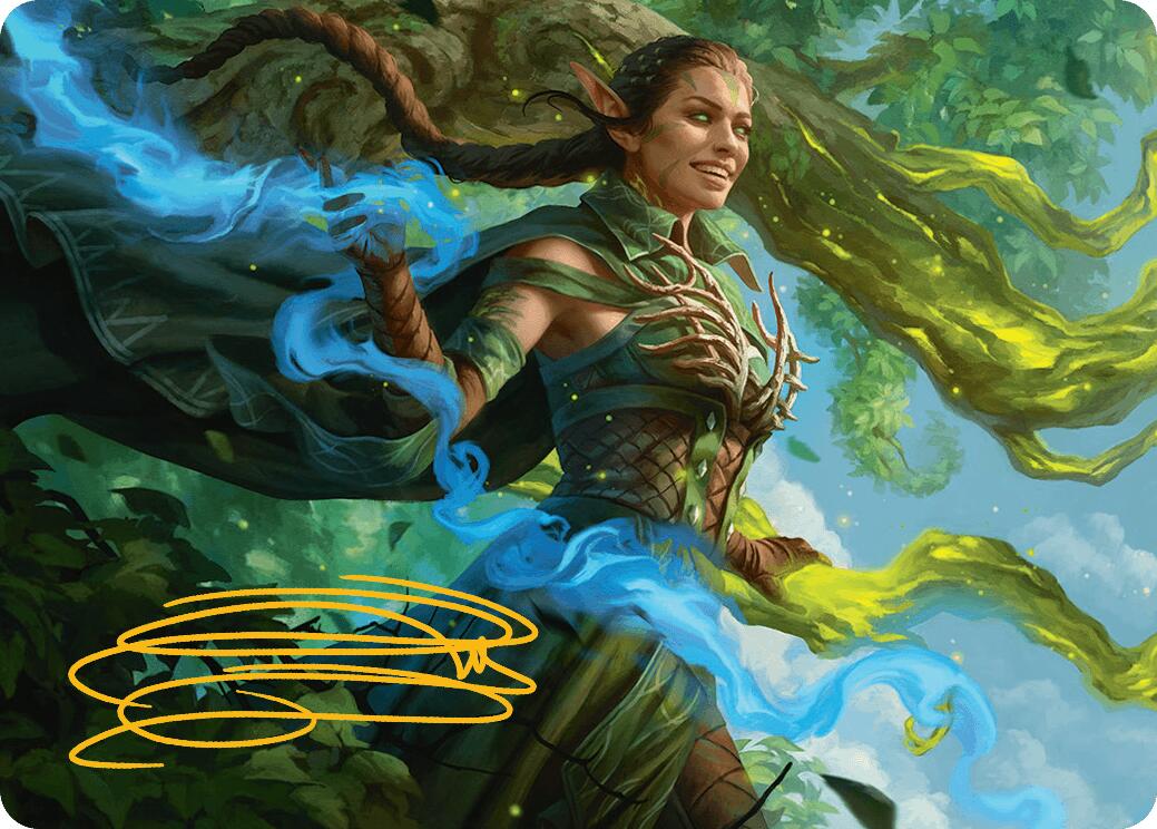 Nissa, Worldsoul Speaker Art Card (Gold-Stamped Signature) [Aetherdrift Art Series] | Anubis Games and Hobby