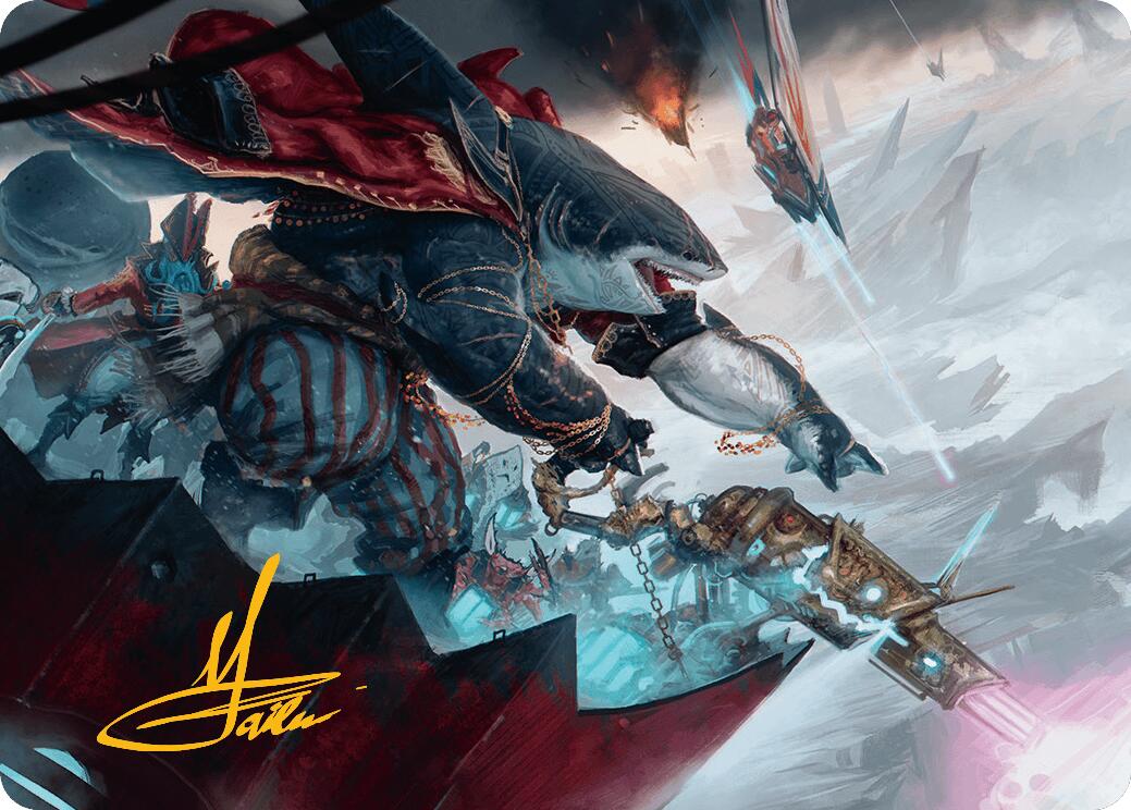Captain Howler, Sea Scourge Art Card (16/54) (Gold-Stamped Signature) [Aetherdrift Art Series] | Anubis Games and Hobby