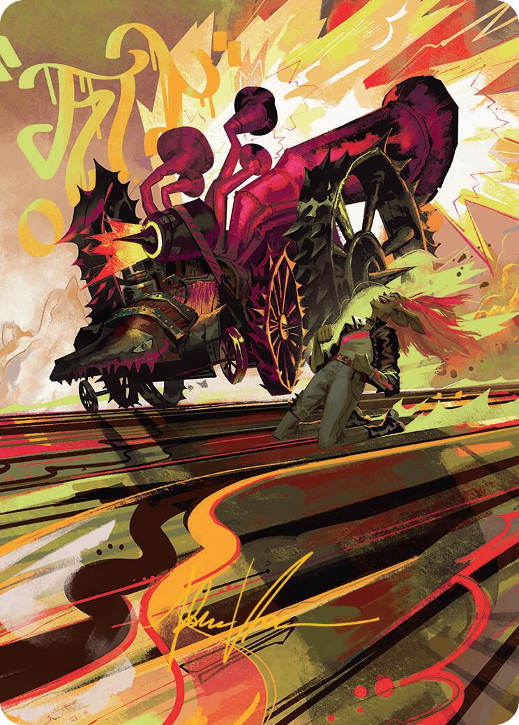 Rocketeer Boostbuggy Art Card (Gold-Stamped Signature) [Aetherdrift Art Series] | Anubis Games and Hobby