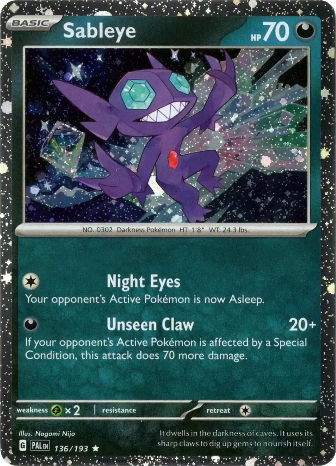 Sableye (136/193) (Cosmos Holo) [Scarlet & Violet: Paldea Evolved] | Anubis Games and Hobby