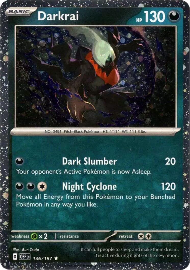 Darkrai (136/197) (Cosmos Holo) [Scarlet & Violet: Obsidian Flames] | Anubis Games and Hobby