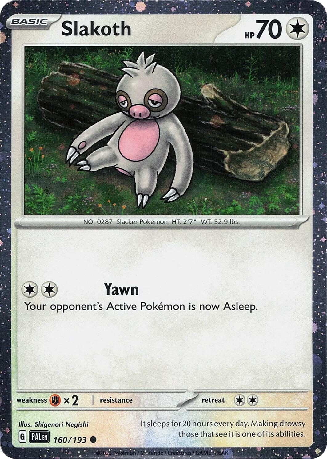 Slakoth (160/193) (Cosmos Holo) [Scarlet & Violet: Paldea Evolved] | Anubis Games and Hobby