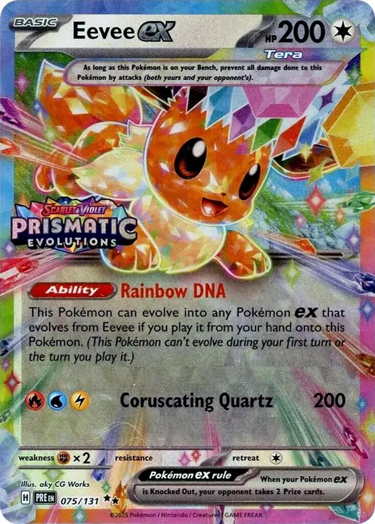 Eevee ex (075/131) (Prismatic Evolutions Stamp) [Scarlet & Violet: Prismatic Evolutions] | Anubis Games and Hobby