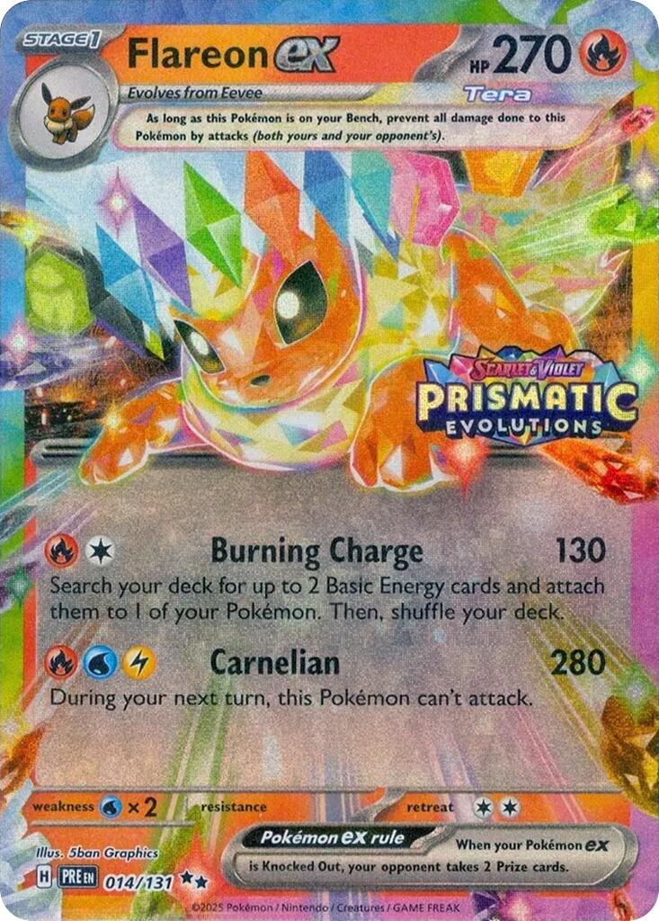 Flareon ex (014/131) (Prismatic Evolutions Stamp) [Scarlet & Violet: Prismatic Evolutions] | Anubis Games and Hobby