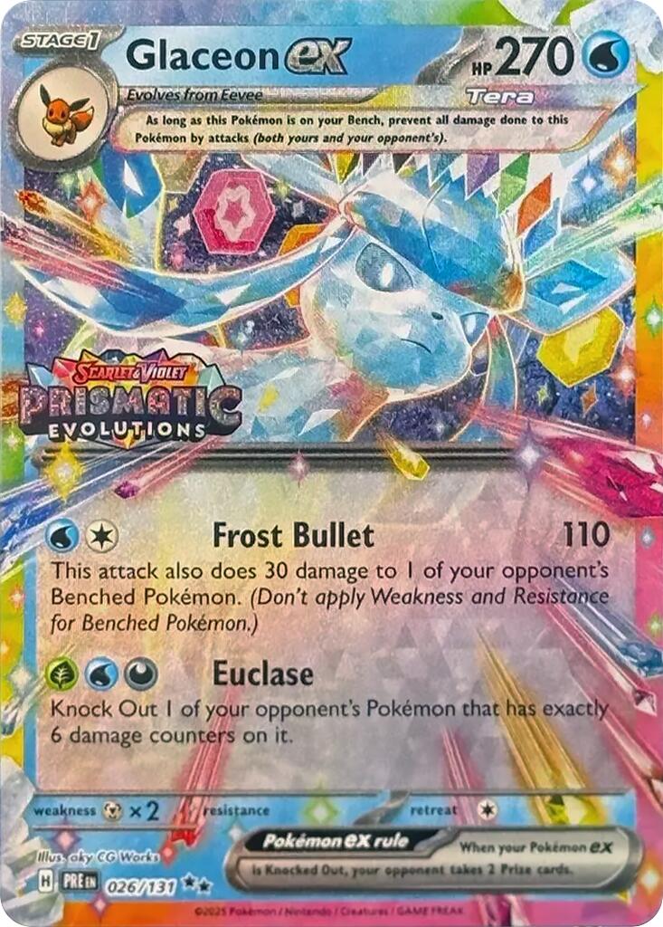 Glaceon ex (026/131) (Prismatic Evolutions Stamp) [Scarlet & Violet: Prismatic Evolutions] | Anubis Games and Hobby