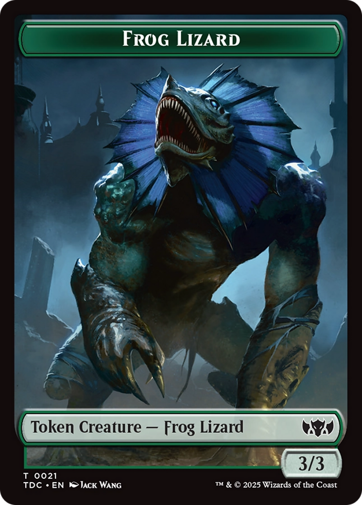 Frog Lizard // Dragon (0014) Double-Sided Token [Tarkir: Dragonstorm Commander Tokens] | Anubis Games and Hobby