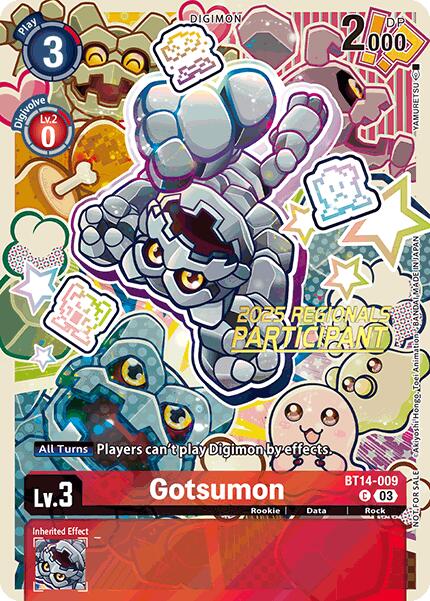 Gotsumon [BT14-009] (2025 Regionals Participant) [Blast Ace Promos] | Anubis Games and Hobby