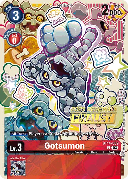 Gotsumon [BT14-009] (2025 Regionals Finalist) [Blast Ace Promos] | Anubis Games and Hobby
