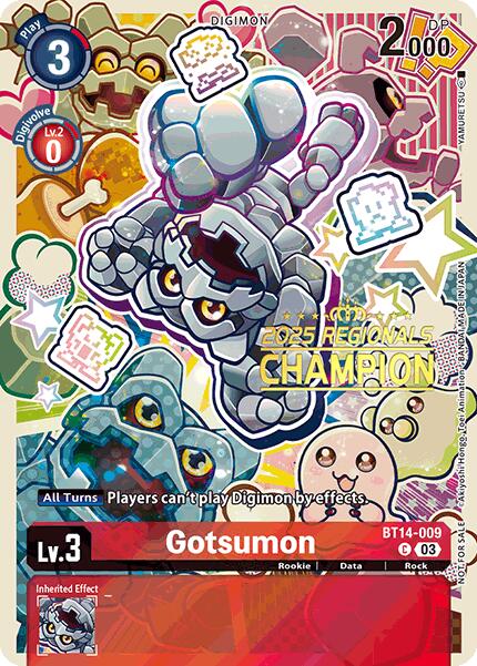 Gotsumon [BT14-009] (2025 Regionals Champion) [Blast Ace Promos] | Anubis Games and Hobby