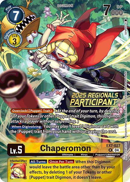 Chaperomon [EX7-027] (2025 Regionals Participant) [Digimon LIBERATOR Promos] | Anubis Games and Hobby