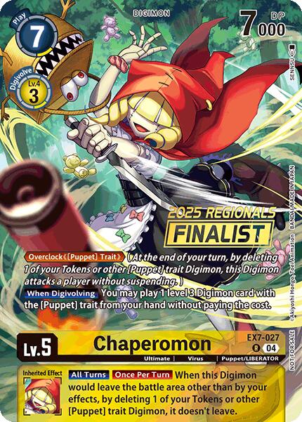 Chaperomon [EX7-027] (2025 Regionals Finalist) [Digimon LIBERATOR Promos] | Anubis Games and Hobby