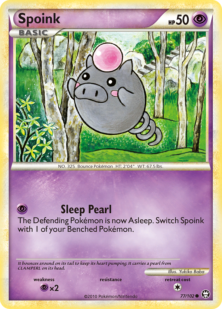 Spoink (77/102) [HeartGold & SoulSilver: Triumphant] | Anubis Games and Hobby