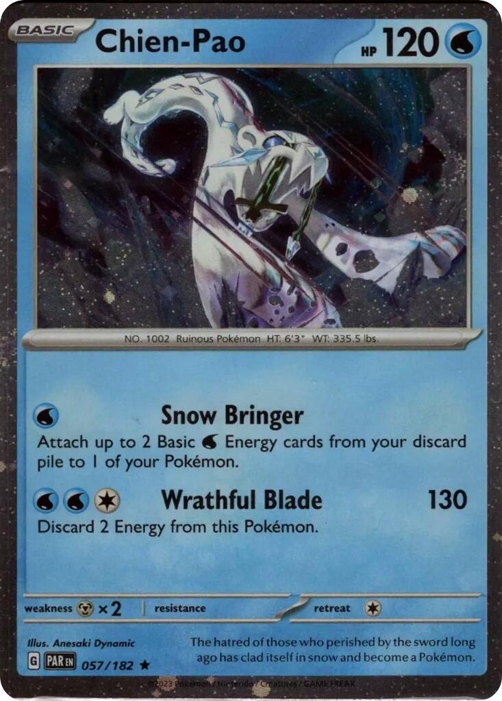 Chien-Pao (057/182) (Cosmos Holo) [Scarlet & Violet: Paradox Rift] | Anubis Games and Hobby