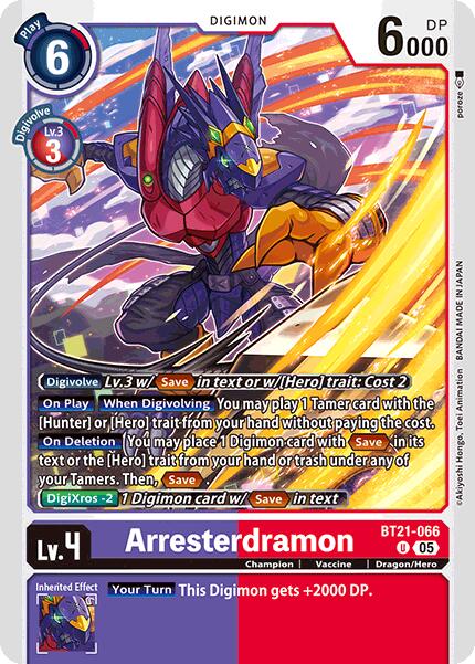 Arresterdramon [BT21-066] [World Convergence] | Anubis Games and Hobby