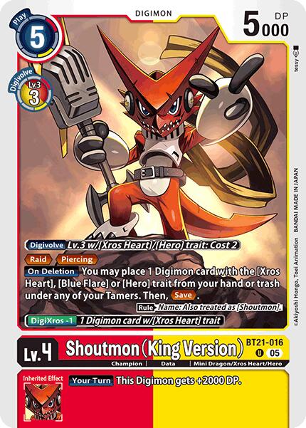 Shoutmon [BT21-016] (King Version) [World Convergence] | Anubis Games and Hobby