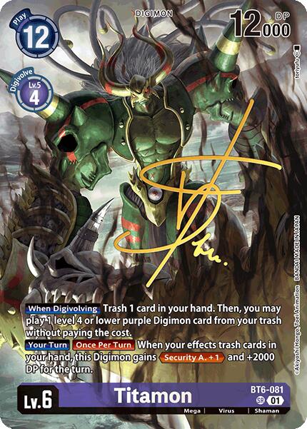 Titamon [BT6-081] (Signed) [World Convergence] | Anubis Games and Hobby