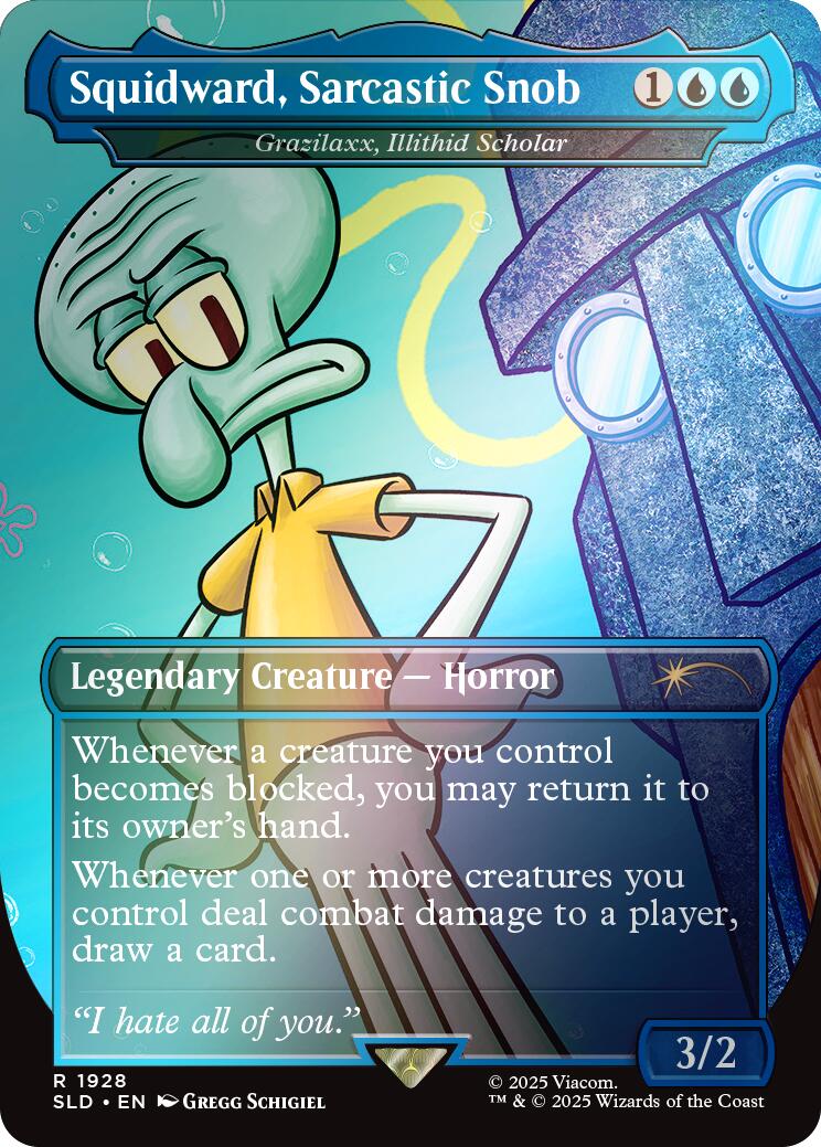 Squidward, Sarcastic Snob - Grazilaxx, Illithid Scholar (Rainbow Foil) [Secret Lair Drop Series] | Anubis Games and Hobby