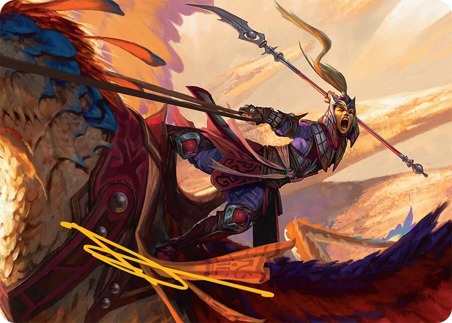Dragonback Lancer Art Card (3/54) (Gold-Stamped Signature) [Tarkir: Dragonstorm Art Series] | Anubis Games and Hobby