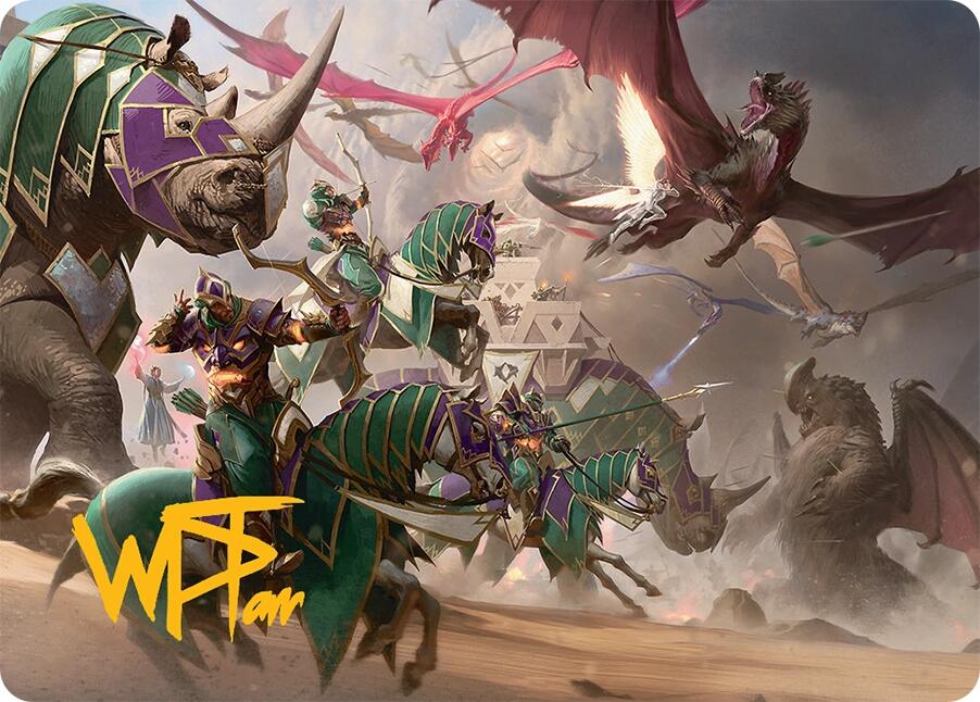 United Battlefront Art Card (5/54) (Gold-Stamped Signature) [Tarkir: Dragonstorm Art Series] | Anubis Games and Hobby