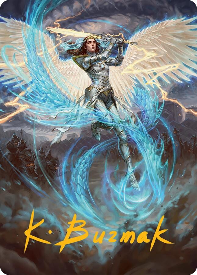 Elspeth, Storm Slayer Art Card (49/54) (Gold-Stamped Signature) [Tarkir: Dragonstorm Art Series] | Anubis Games and Hobby