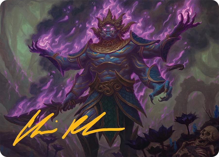 Rot-Curse Rakshasa Art Card (13/54) (Gold-Stamped Signature) [Tarkir: Dragonstorm Art Series] | Anubis Games and Hobby