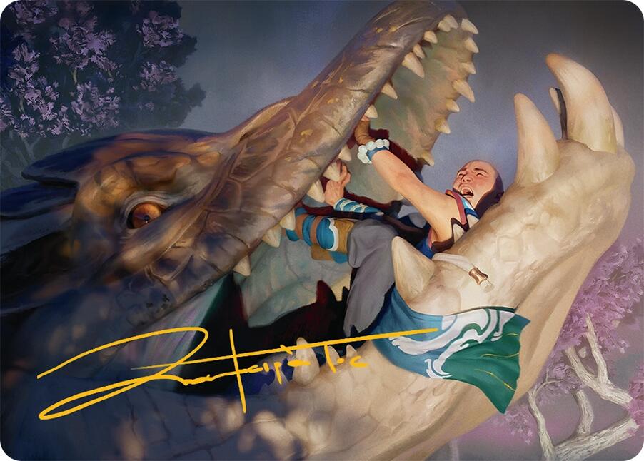 Jaws of Defeat Art Card (53/54) (Gold-Stamped Signature) [Tarkir: Dragonstorm Art Series] | Anubis Games and Hobby