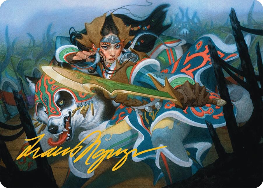 Eshki Dragonclaw Art Card (23/54) (Gold-Stamped Signature) [Tarkir: Dragonstorm Art Series] | Anubis Games and Hobby