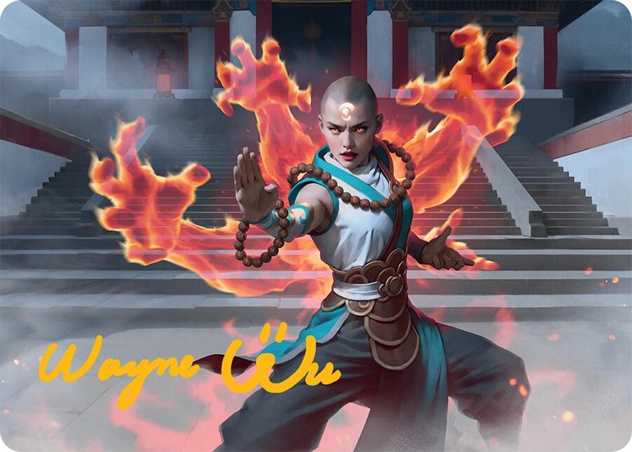 Flamehold Grappler Art Card (24/54) (Gold-Stamped Signature) [Tarkir: Dragonstorm Art Series] | Anubis Games and Hobby