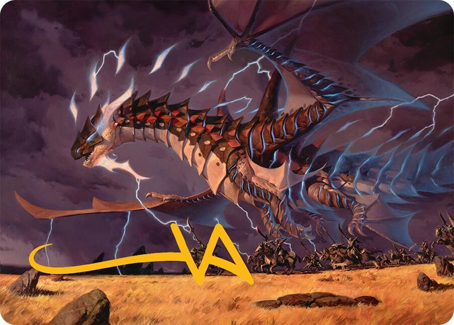 Neriv, Heart of the Storm Art Card (25/54) (Gold-Stamped Signature) [Tarkir: Dragonstorm Art Series] | Anubis Games and Hobby