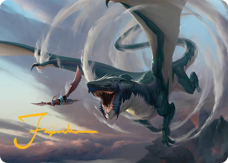 Whirlwing Stormbrood Art Card (27/54) (Gold-Stamped Signature) [Tarkir: Dragonstorm Art Series] | Anubis Games and Hobby