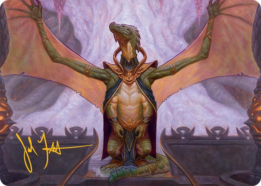 Kheru Goldkeeper Art Card (36/54) (Gold-Stamped Signature) [Tarkir: Dragonstorm Art Series] | Anubis Games and Hobby