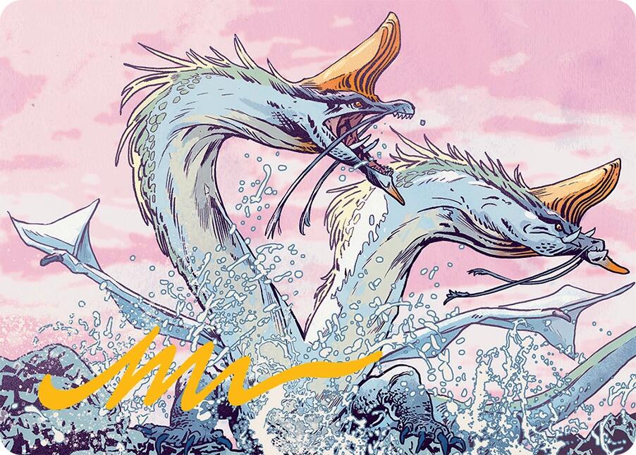 Twinmaw Stormbrood Art Card (39/54) (Gold-Stamped Signature) [Tarkir: Dragonstorm Art Series] | Anubis Games and Hobby