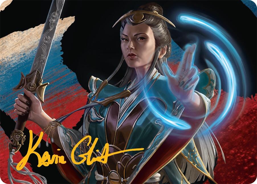 Narset, Jeskai Waymaster Art Card (44/54) (Gold-Stamped Signature) [Tarkir: Dragonstorm Art Series] | Anubis Games and Hobby